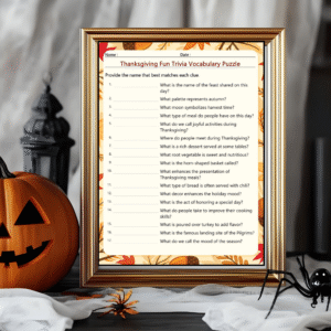 thanksgiving fun trivia game pack of 10 puzzles with solutions no prep vocabulary activity