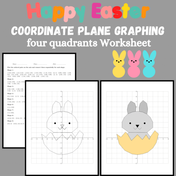 easter coordinate graphing mystery pictures | plotting points | spring math activity